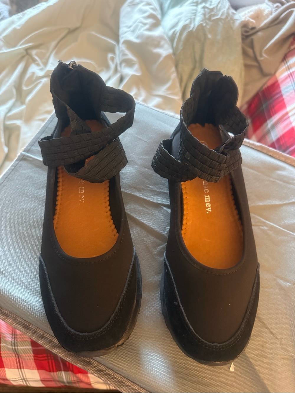 Woman’s  Black Ankle-Strap Ballet Flats